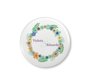 chapas con aguja circulo de flores
