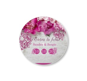 chapas con aguja flores rosa