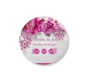 chapas imantadas flores rosa